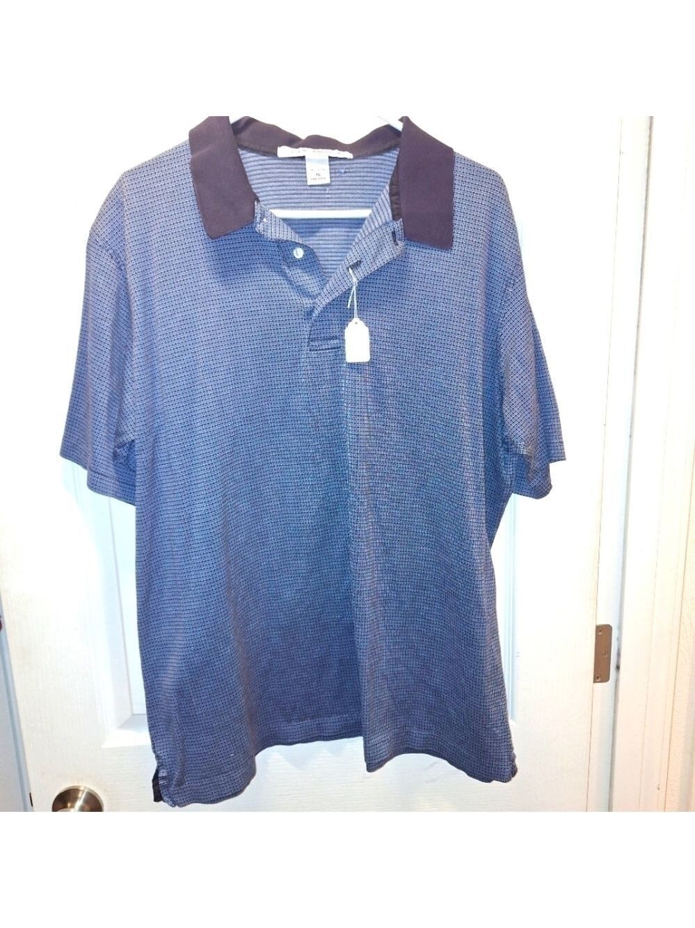 Men's Polo Shirt Blue Fit America Large
